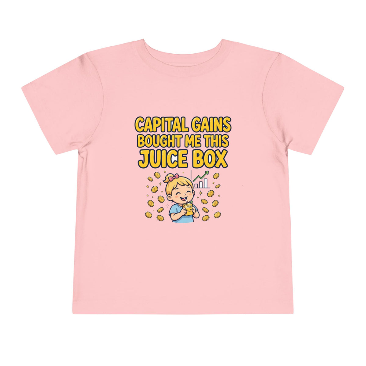 CAPITAL GAINS BOUGHT ME THIS JUICE BOX. Toddler Tee | Funny Finance Kids Clothing. Toddler Tee | Funny Finance Kids Clothing