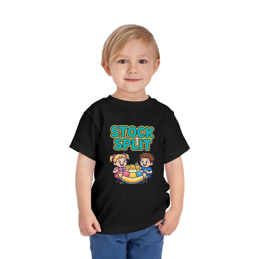 STOCK SPLIT. Girls' Toddler Tee | Funny Finance Kids Clothing