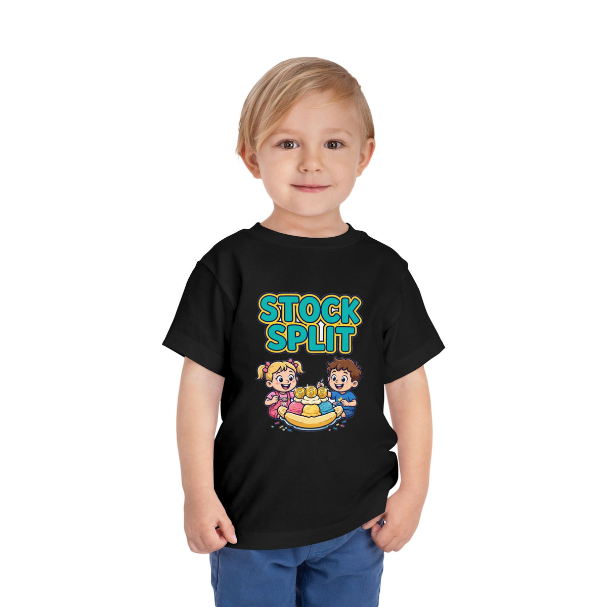 STOCK SPLIT. Girls' Toddler Tee | Funny Finance Kids Clothing
