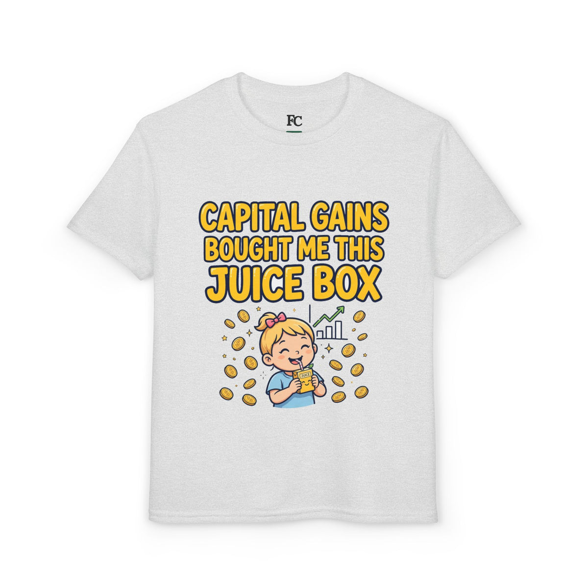 CAPITAL GAINS BOUGHT ME THIS JUICE BOX. Girls' Youth Tee | Funny Finance Kids Clothing
