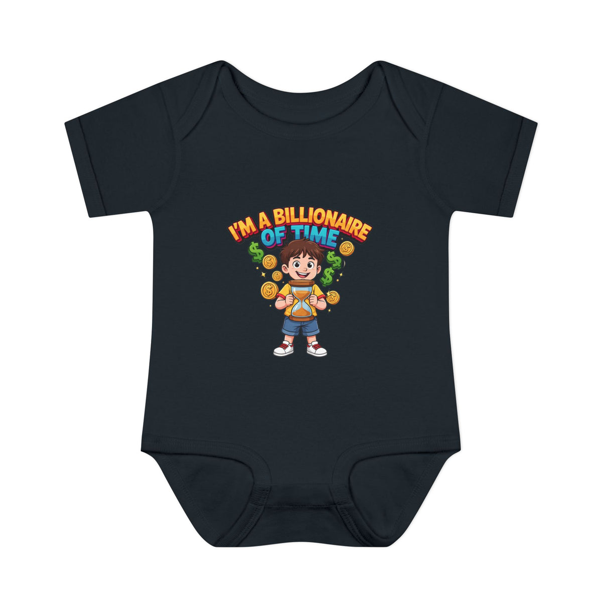 I'M A BILLIONAIRE OF TIME. Boys' Baby Bodysuit | Funny Finance Kids Clothing