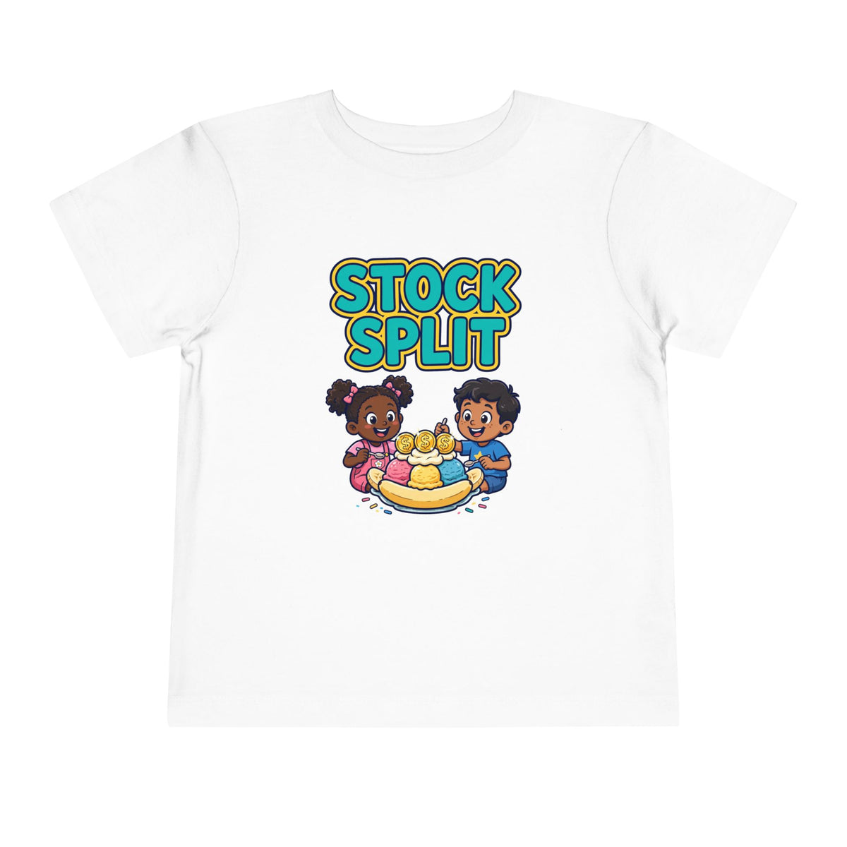 STOCK SPLIT. Girls' Toddler Tee | Funny Finance Kids Clothing