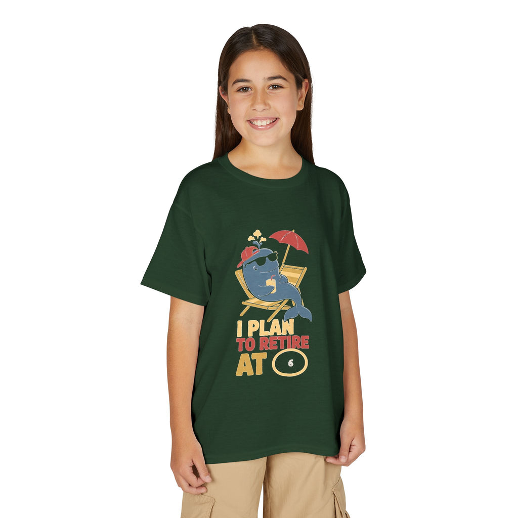 I PLAN TO RETIRE AT [AGE]. Youth Tee | Personalized Funny Finance Kids Shirt
