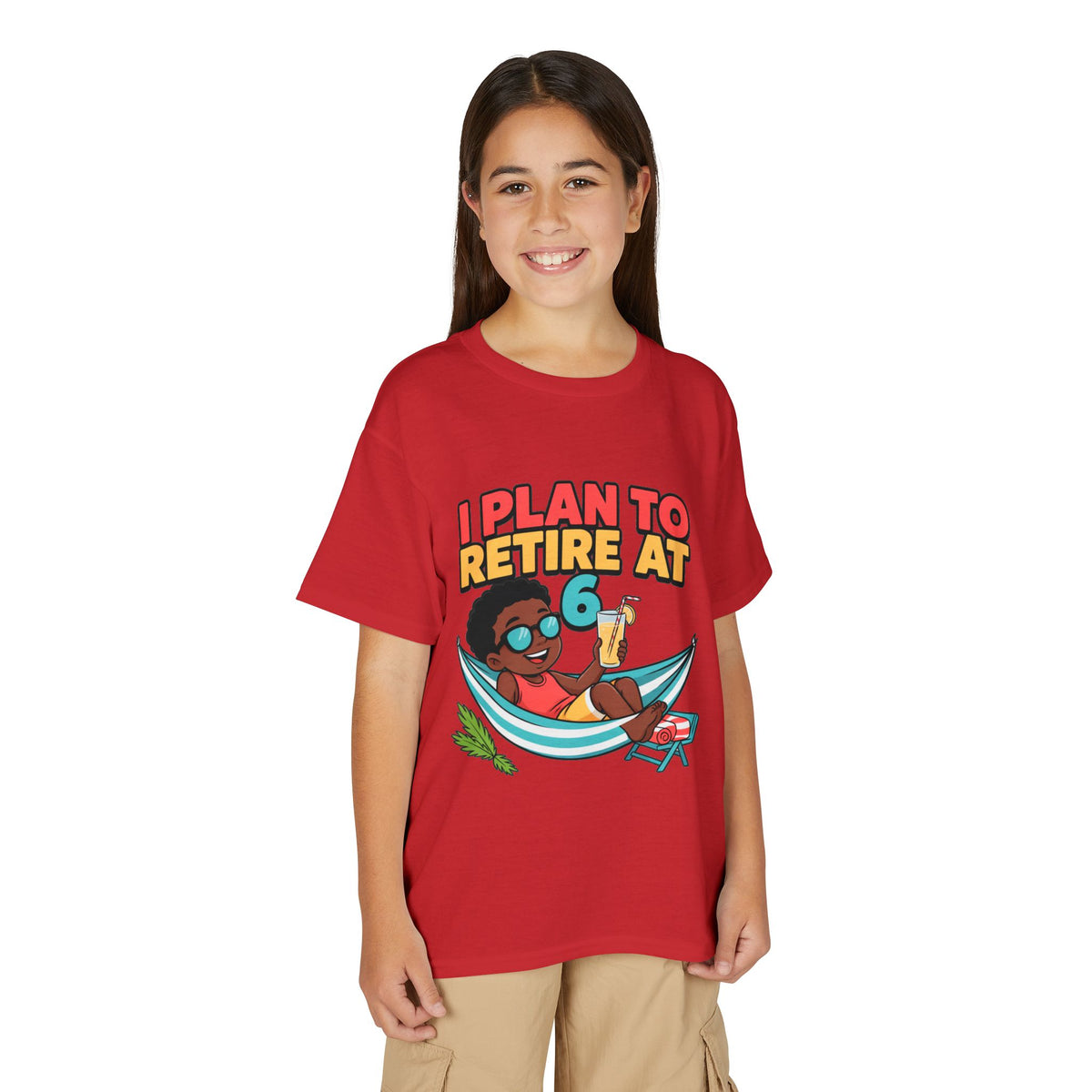 I PLAN TO RETIRE AT 6. Boys' Youth Tee | Funny Finance Kids Clothing