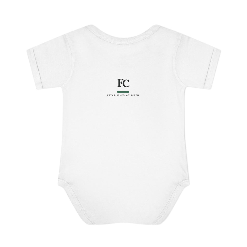 PRE-REVENUE. Fiscal Casual Junior baby bodysuit, back view