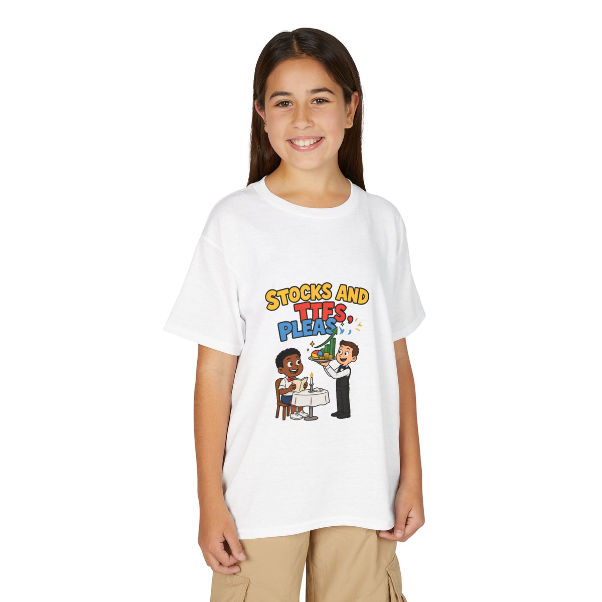 STOCKS AND ETFS, PLEASE. Boys' Youth Tee | Funny Finance Kids Clothing