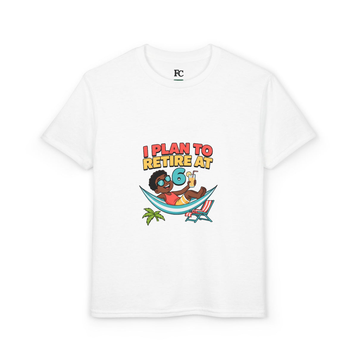 I PLAN TO RETIRE AT 6. Boys' Youth Tee | Funny Finance Kids Clothing