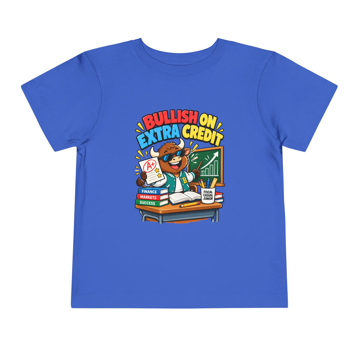 BULLISH ON EXTRA CREDIT. Toddler Tee | Funny Finance Kids Clothing
