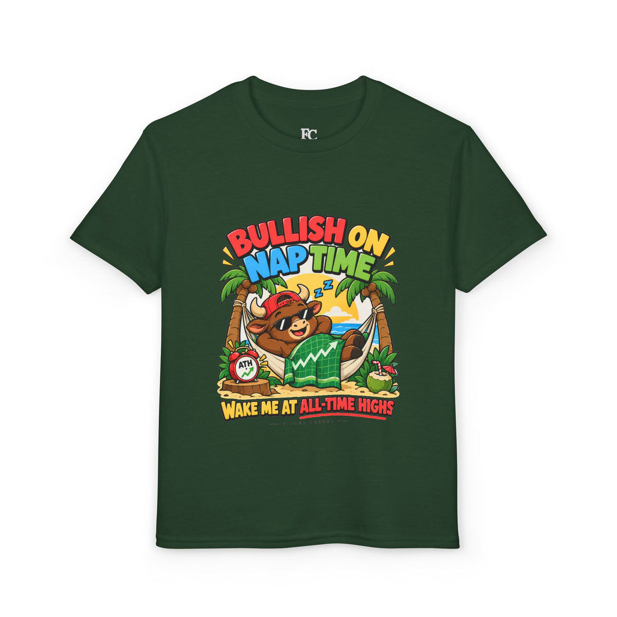 BULL NAP TIME. Youth Tee | Funny Finance Kids Clothing