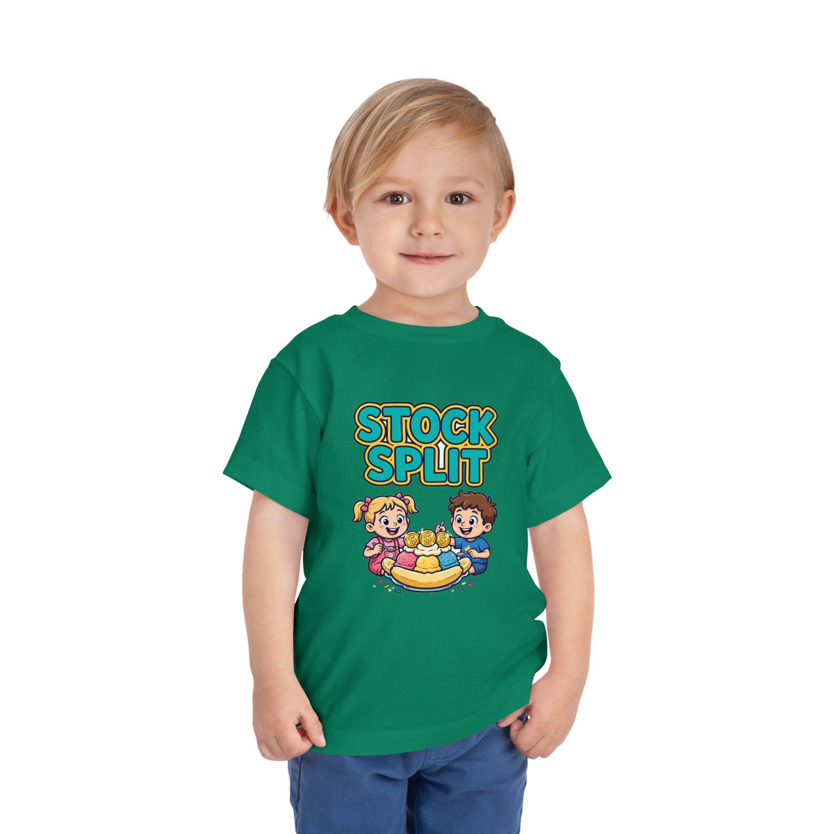 STOCK SPLIT. Girls' Toddler Tee | Funny Finance Kids Clothing