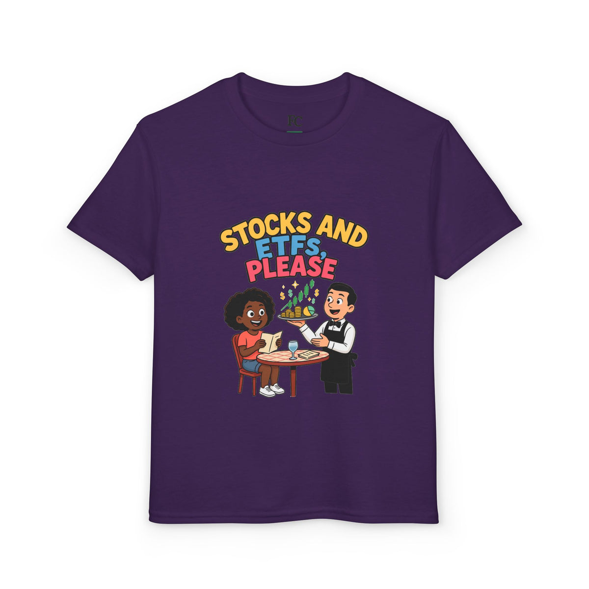 STOCKS AND ETFS, PLEASE. Girls' Youth Tee | Funny Finance Kids Clothing