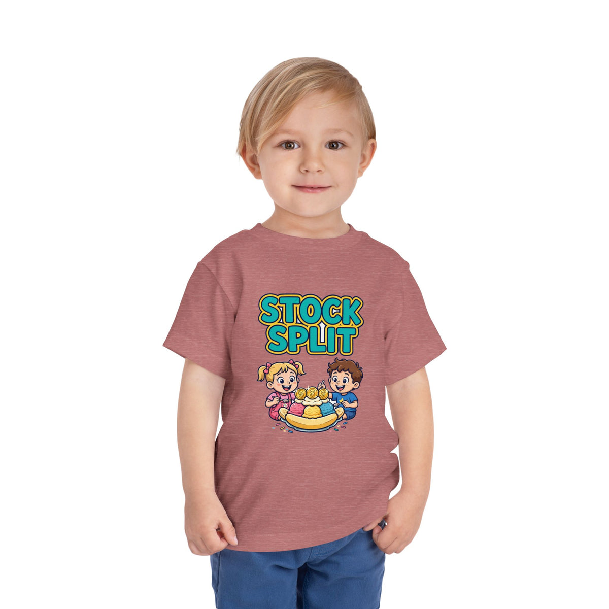 STOCK SPLIT. Girls' Toddler Tee | Funny Finance Kids Clothing