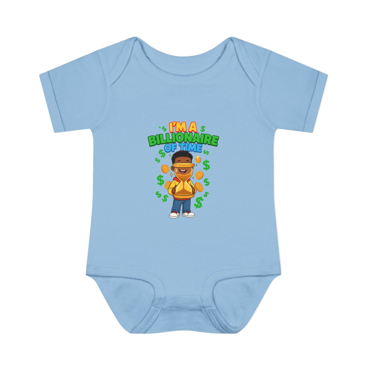 I'M A BILLIONAIRE OF TIME. Girls' Baby Bodysuit | Funny Finance Kids Clothing