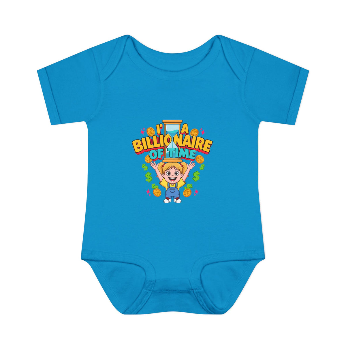 I'M A BILLIONAIRE OF TIME. Girls' Baby Bodysuit | Funny Finance Kids Clothing