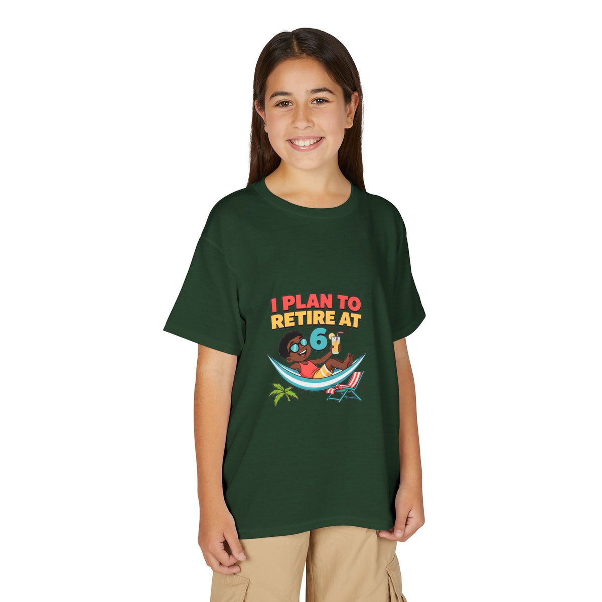 I PLAN TO RETIRE AT 6. Boys' Youth Tee | Funny Finance Kids Clothing