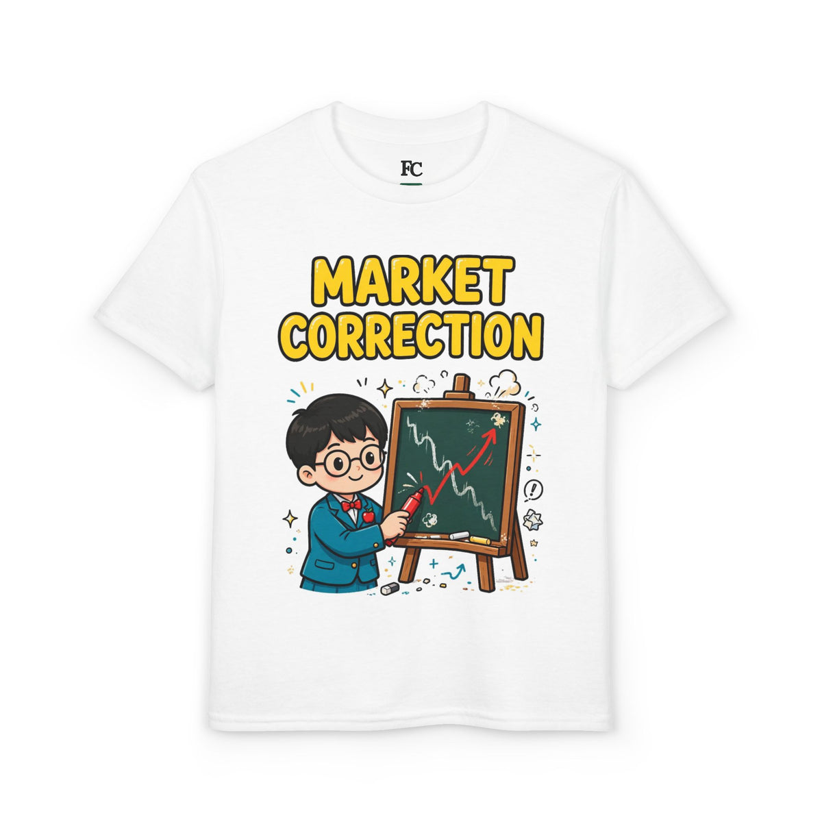 MARKET CORRECTION. Boys' Youth Tee | Funny Finance Kids Clothing