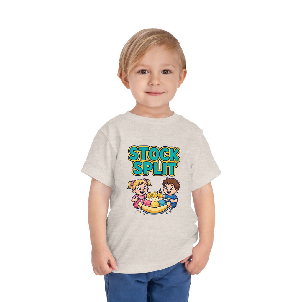 STOCK SPLIT. Girls' Toddler Tee | Funny Finance Kids Clothing