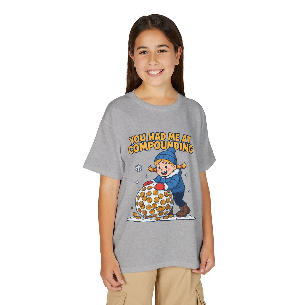 YOU HAD ME AT COMPOUNDING. Girls' Youth Tee | Funny Finance Kids Clothing