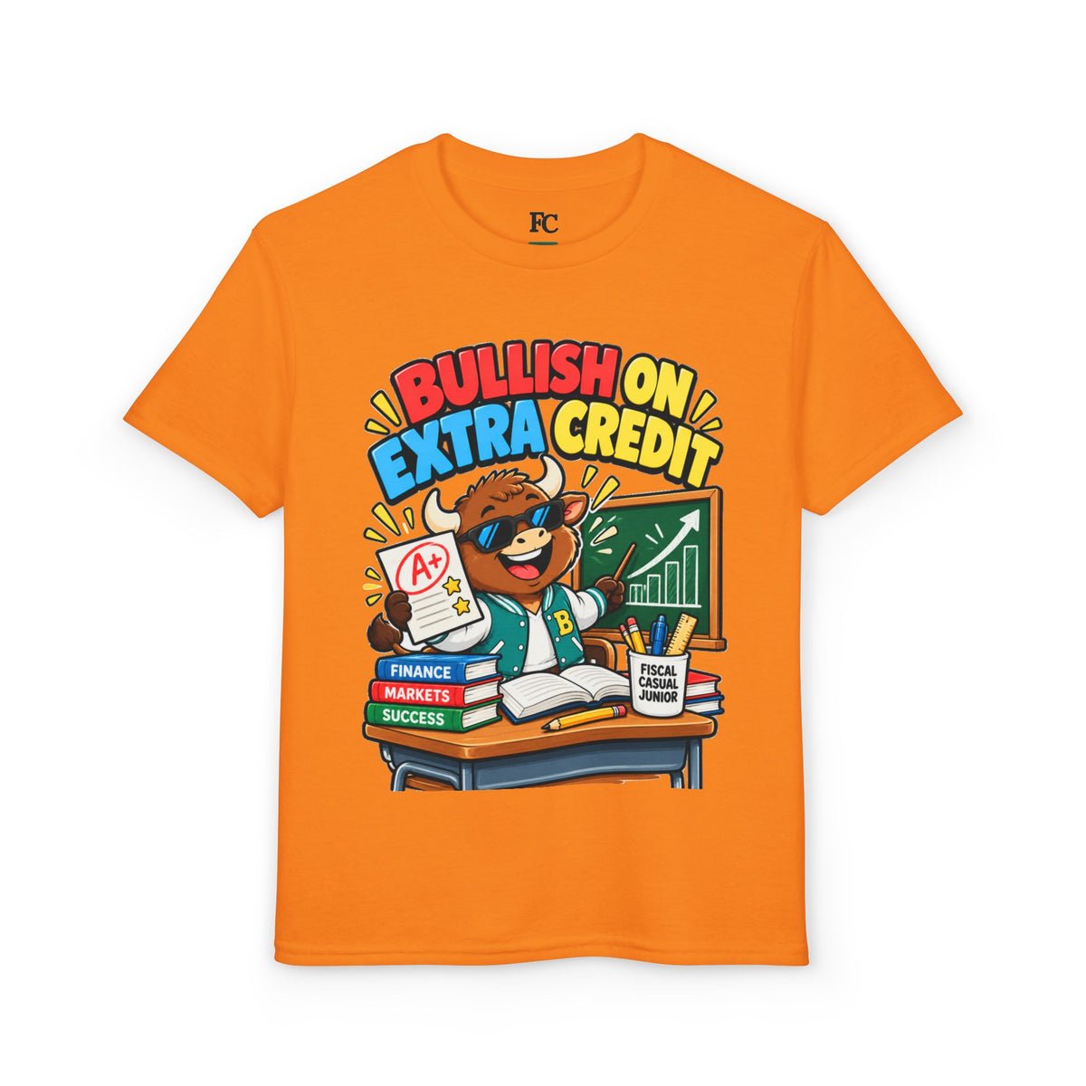 BULLISH ON EXTRA CREDIT. Youth Tee | Funny Finance Kids Clothing