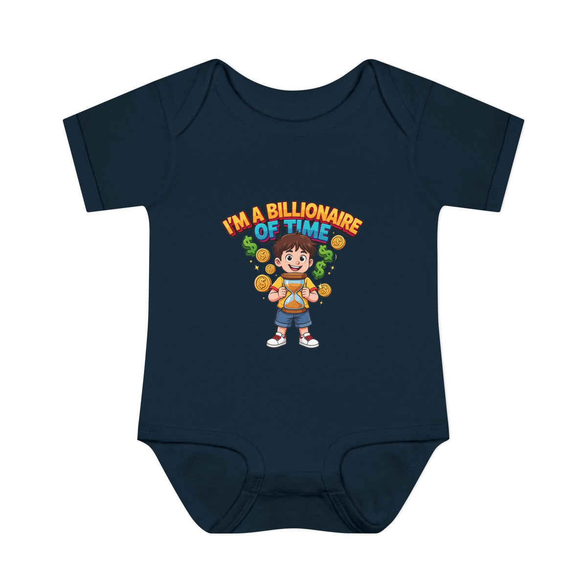 I'M A BILLIONAIRE OF TIME. Boys' Baby Bodysuit | Funny Finance Kids Clothing