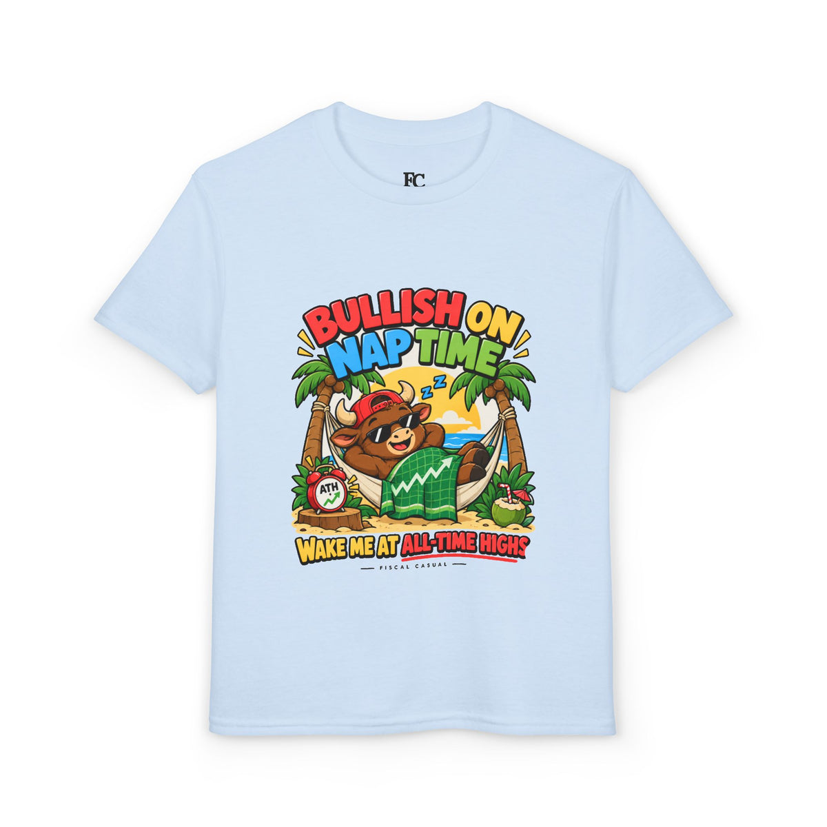 BULL NAP TIME. Youth Tee | Funny Finance Kids Clothing