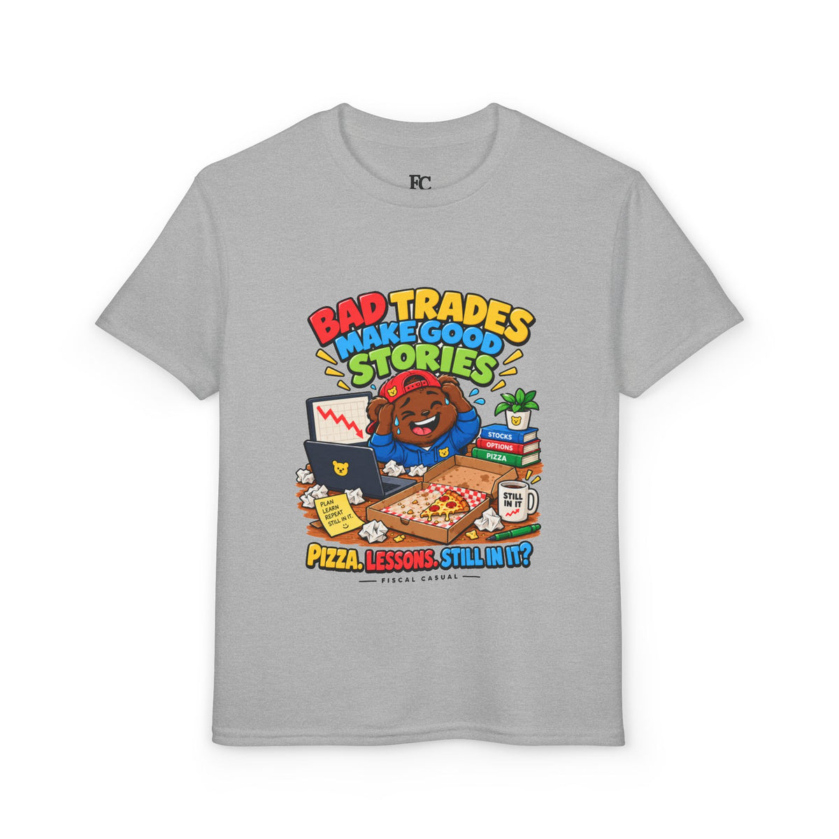 BEAR BAD TRADES. Youth Tee | Funny Finance Kids Clothing