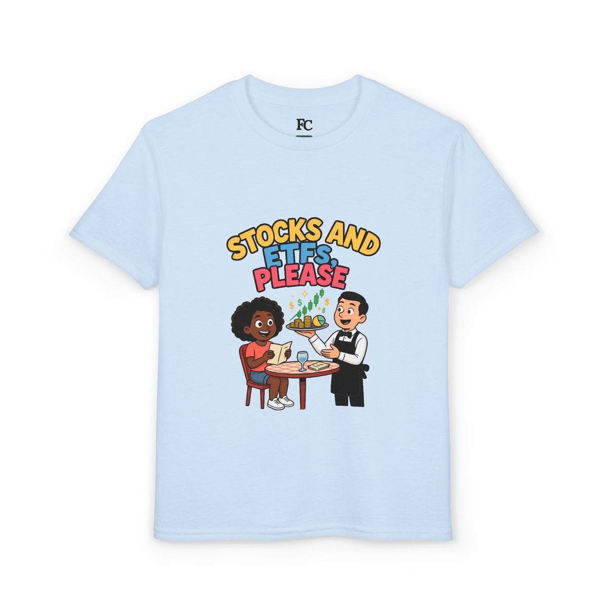 STOCKS AND ETFS, PLEASE. Girls' Youth Tee | Funny Finance Kids Clothing