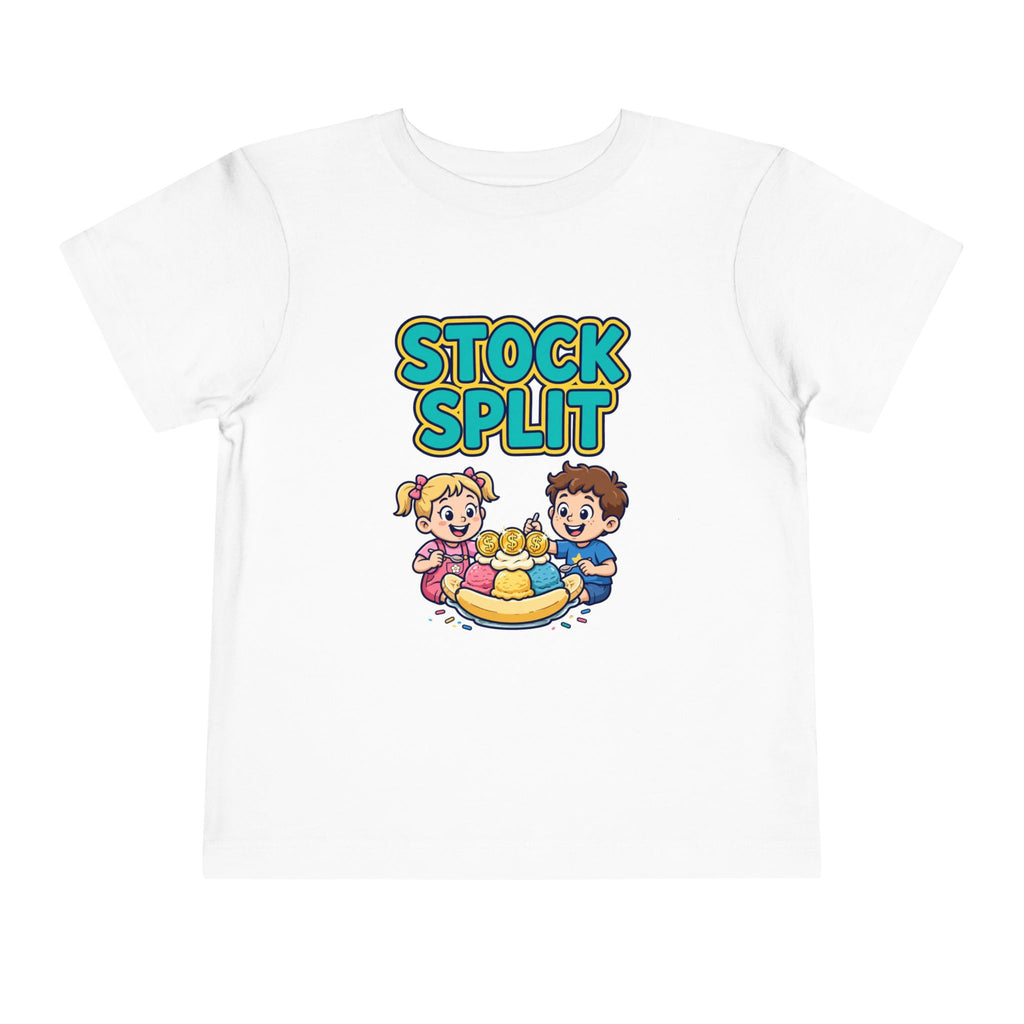 STOCK SPLIT. Girls' Toddler Tee | Funny Finance Kids Clothing
