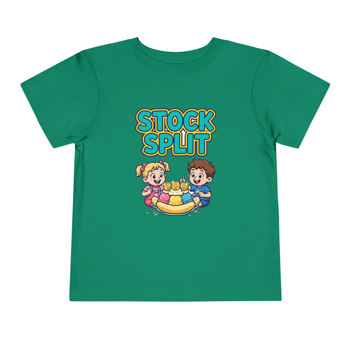 STOCK SPLIT. Girls' Toddler Tee | Funny Finance Kids Clothing