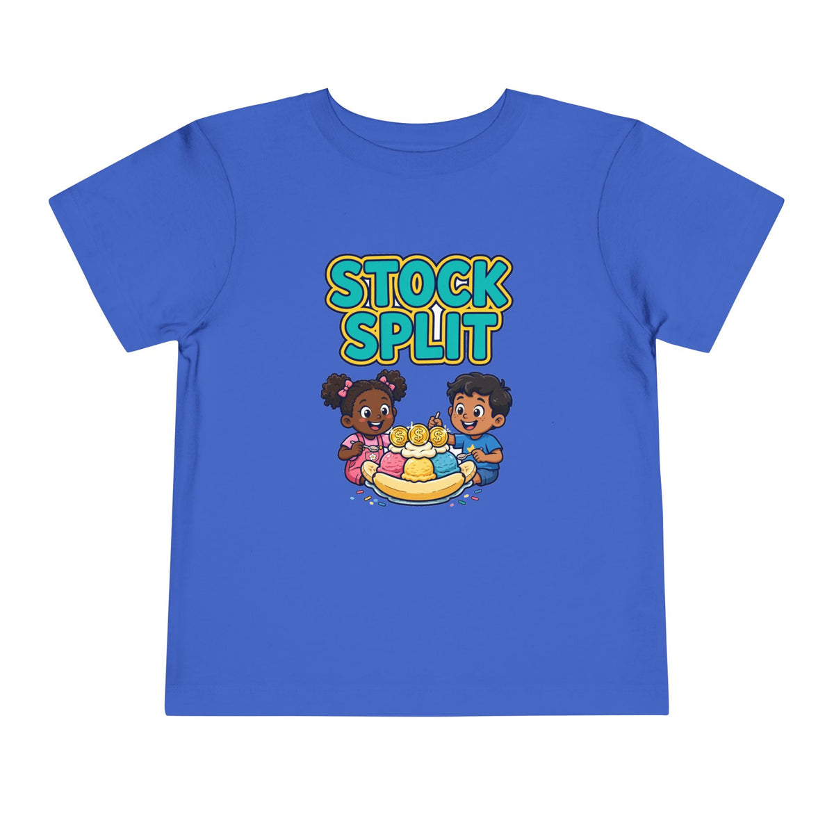 STOCK SPLIT. Girls' Toddler Tee | Funny Finance Kids Clothing