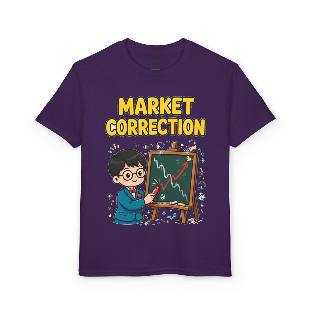 MARKET CORRECTION. Boys' Youth Tee | Funny Finance Kids Clothing