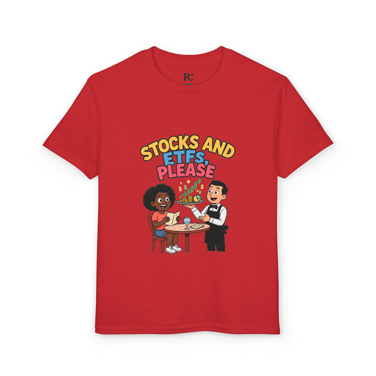 STOCKS AND ETFS, PLEASE. Girls' Youth Tee | Funny Finance Kids Clothing