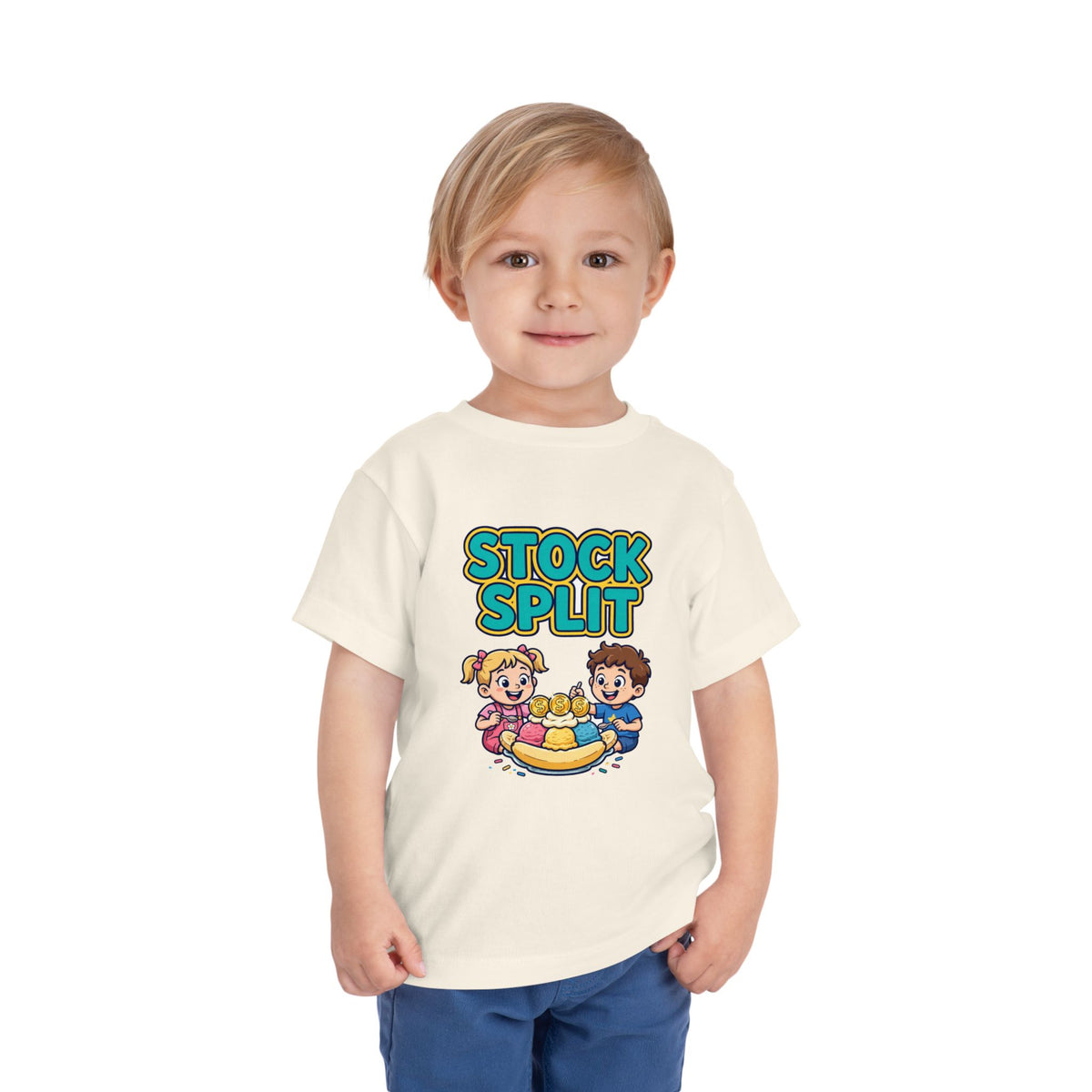 STOCK SPLIT. Girls' Toddler Tee | Funny Finance Kids Clothing
