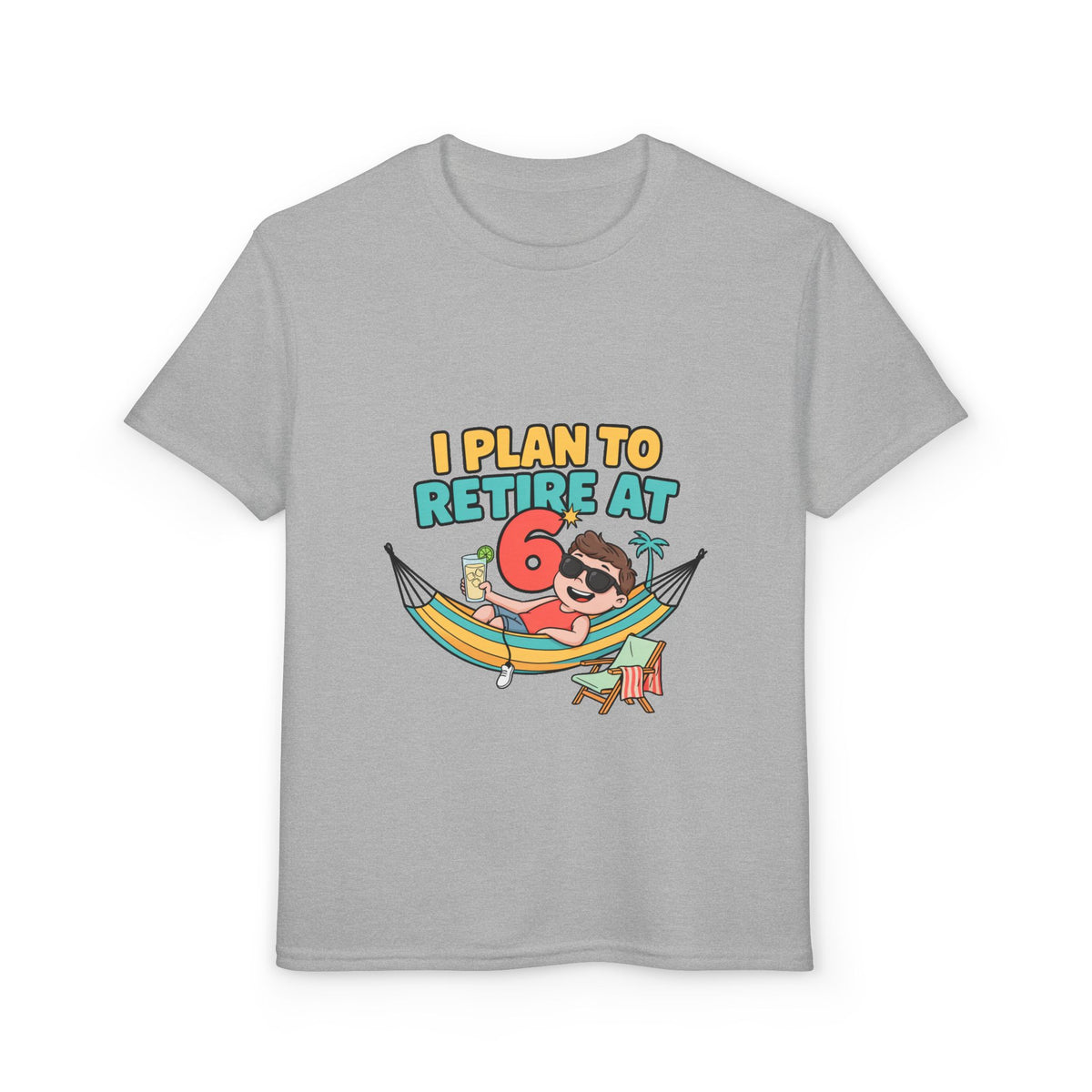 I PLAN TO RETIRE AT 6. Boys' Youth Tee | Funny Finance Kids Clothing