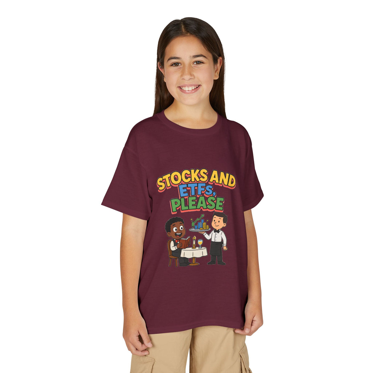 STOCKS AND ETFS, PLEASE. Boys' Youth Tee | Funny Finance Kids Clothing