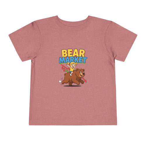 BEAR MARKET. Girls' Toddler Tee | Funny Finance Kids Clothing