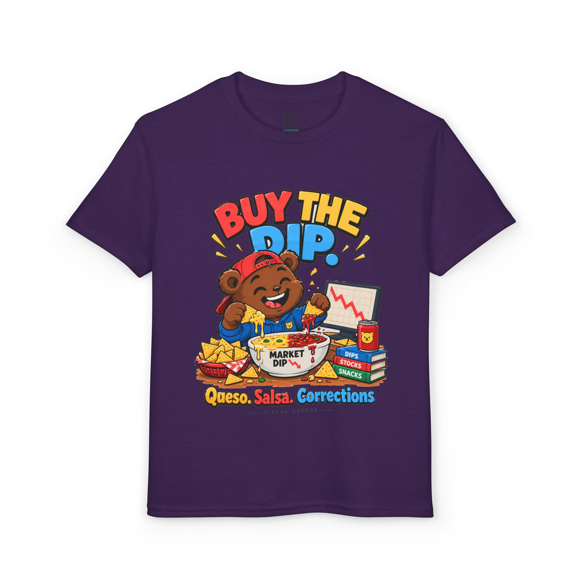 BUY THE DIP BEAR. Youth Tee | Funny Finance Kids Clothing