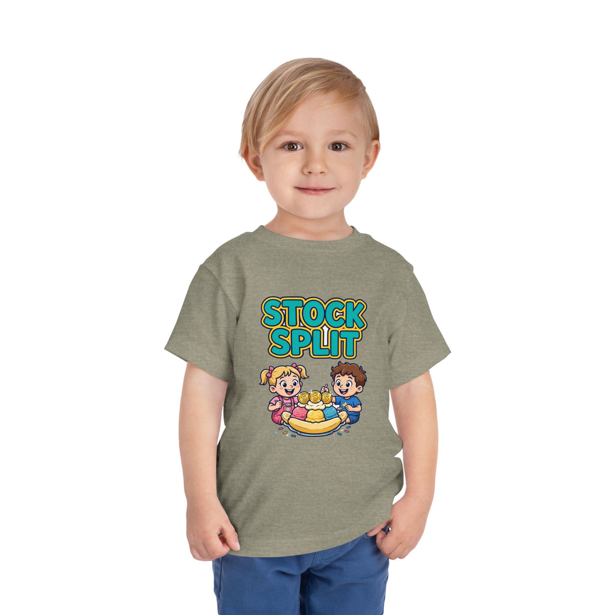 STOCK SPLIT. Girls' Toddler Tee | Funny Finance Kids Clothing