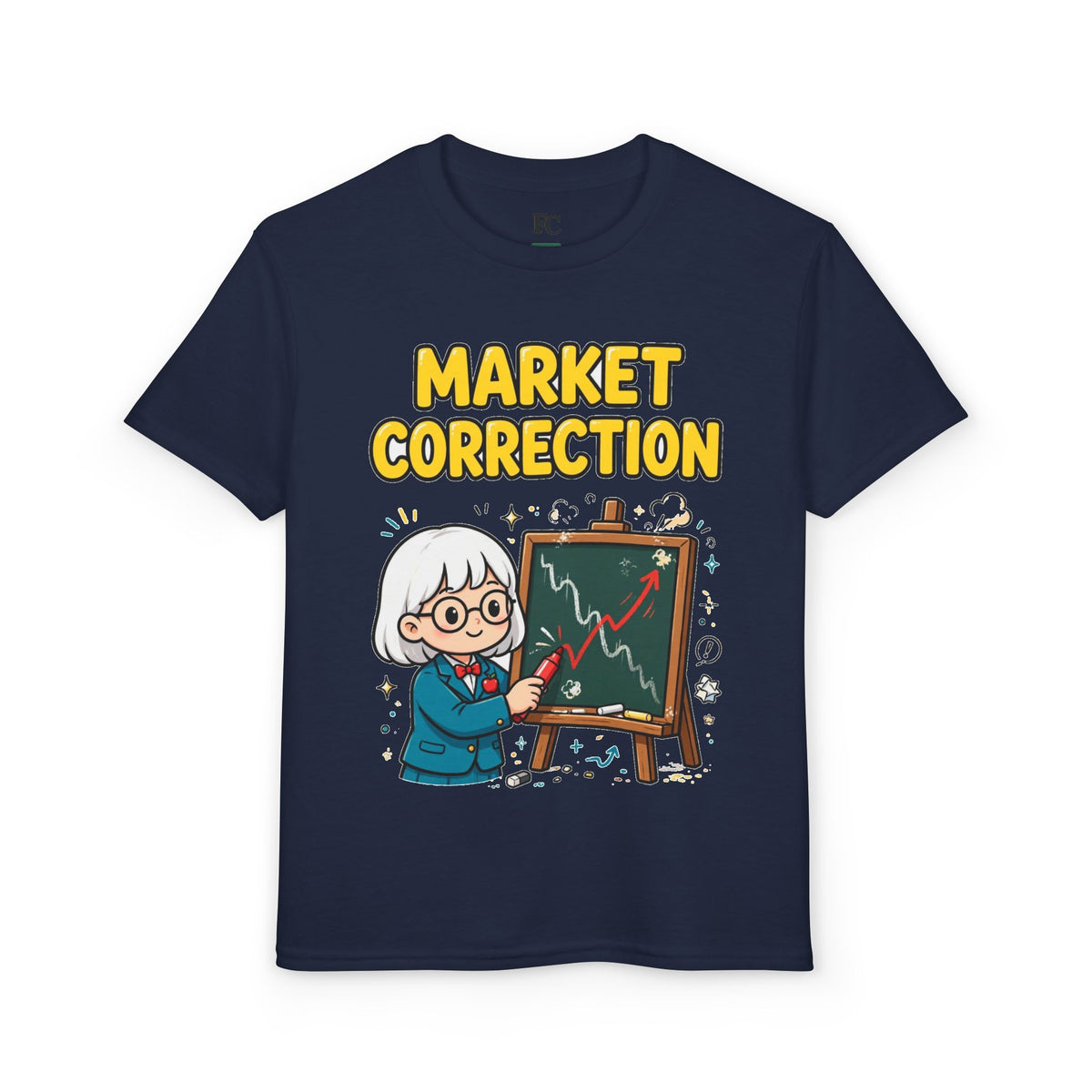 MARKET CORRECTION. Girls' Youth Tee | Funny Finance Kids Clothing