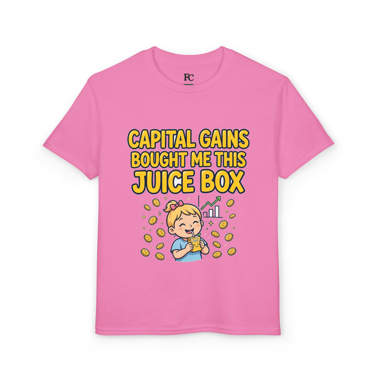 CAPITAL GAINS BOUGHT ME THIS JUICE BOX. Girls' Youth Tee | Funny Finance Kids Clothing