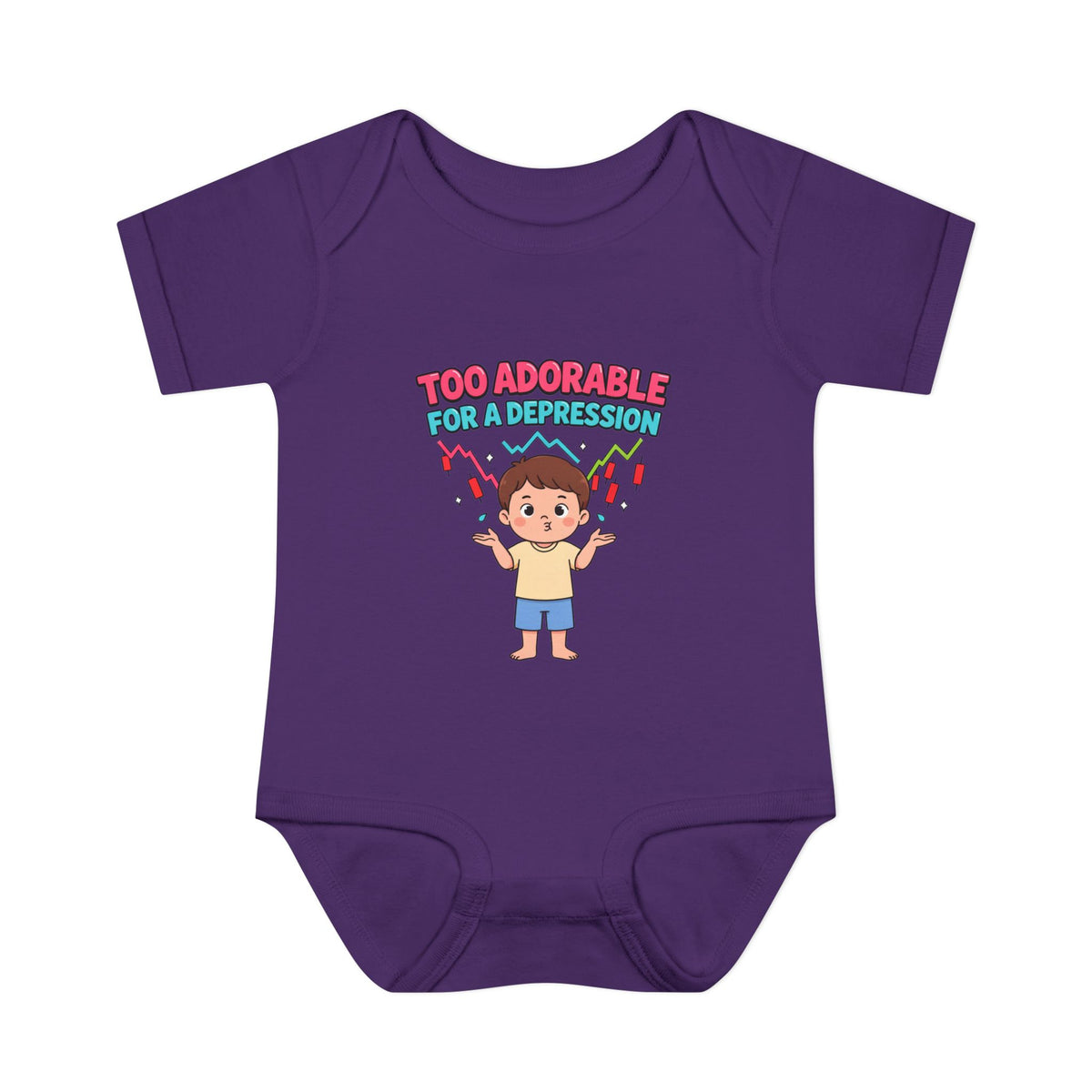 TOO ADORABLE FOR A DEPRESSION. Girls' Baby Bodysuit | Funny Finance Kids Clothing
