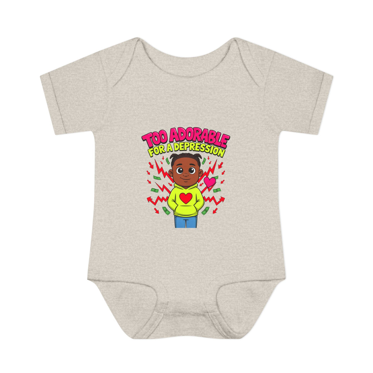 TOO ADORABLE FOR A DEPRESSION. Boys' Baby Bodysuit | Funny Finance Kids Clothing