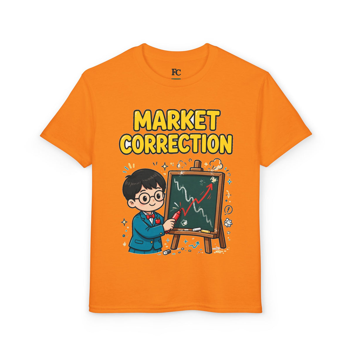 MARKET CORRECTION. Boys' Youth Tee | Funny Finance Kids Clothing