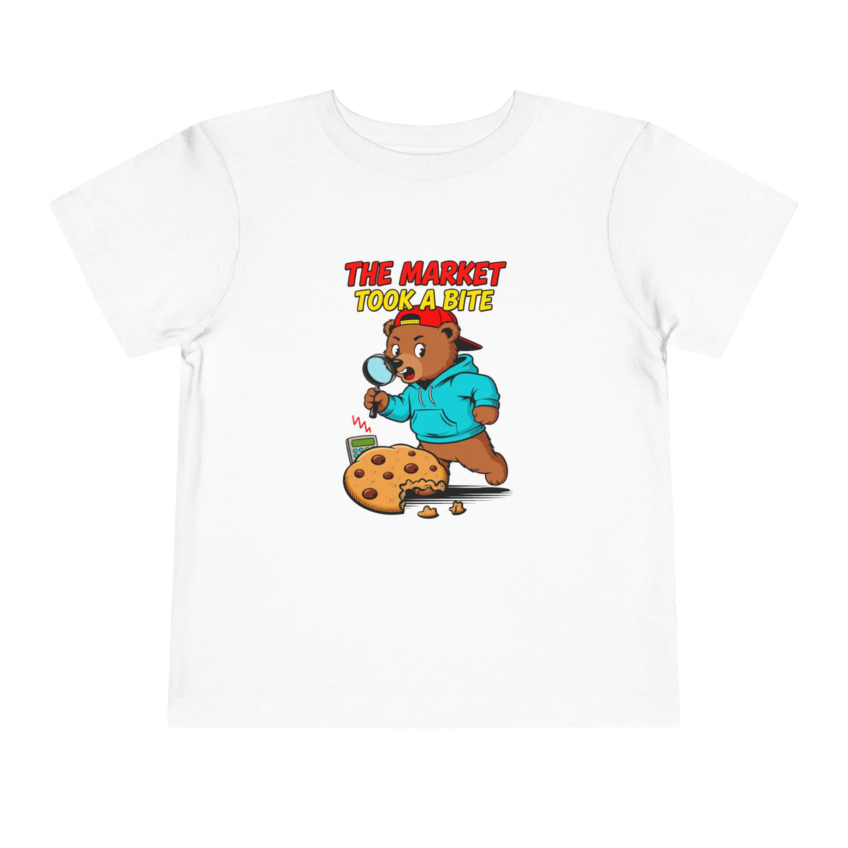 THE MARKET TOOK A BITE. Toddler Tee | Funny Finance Kids Clothing