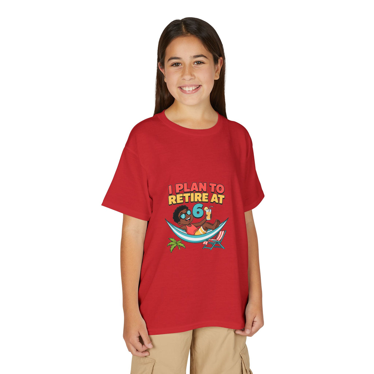 I PLAN TO RETIRE AT 6. Boys' Youth Tee | Funny Finance Kids Clothing