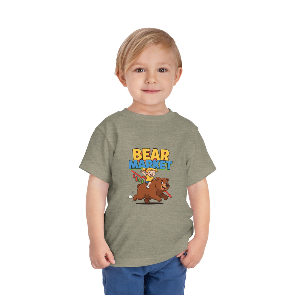 BEAR MARKET. Girls' Toddler Tee | Funny Finance Kids Clothing