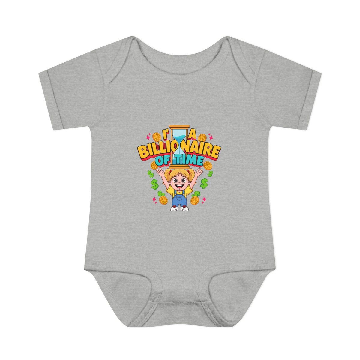 I'M A BILLIONAIRE OF TIME. Girls' Baby Bodysuit | Funny Finance Kids Clothing