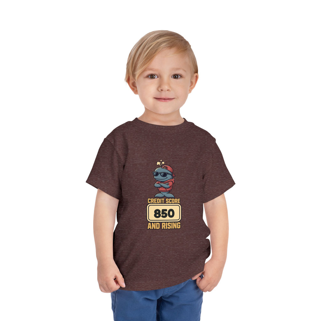 CREDIT SCORE: [SCORE] AND RISING. Toddler Tee | Personalized Funny Finance Kids Shirt