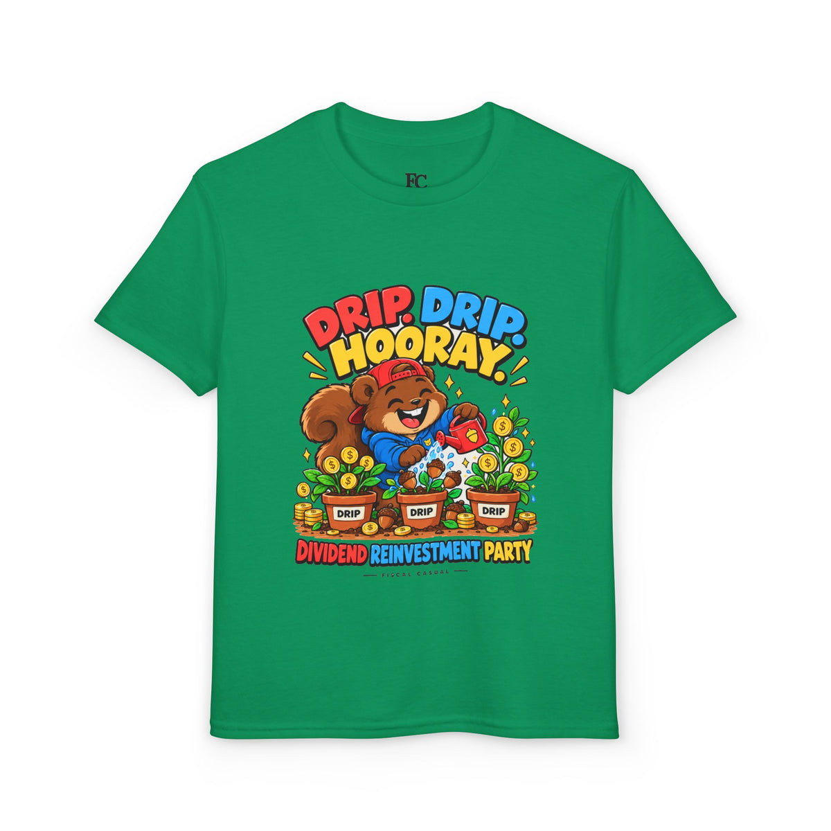 SQUIRREL DIVIDEND PARTY. Youth Tee | Funny Finance Kids Clothing