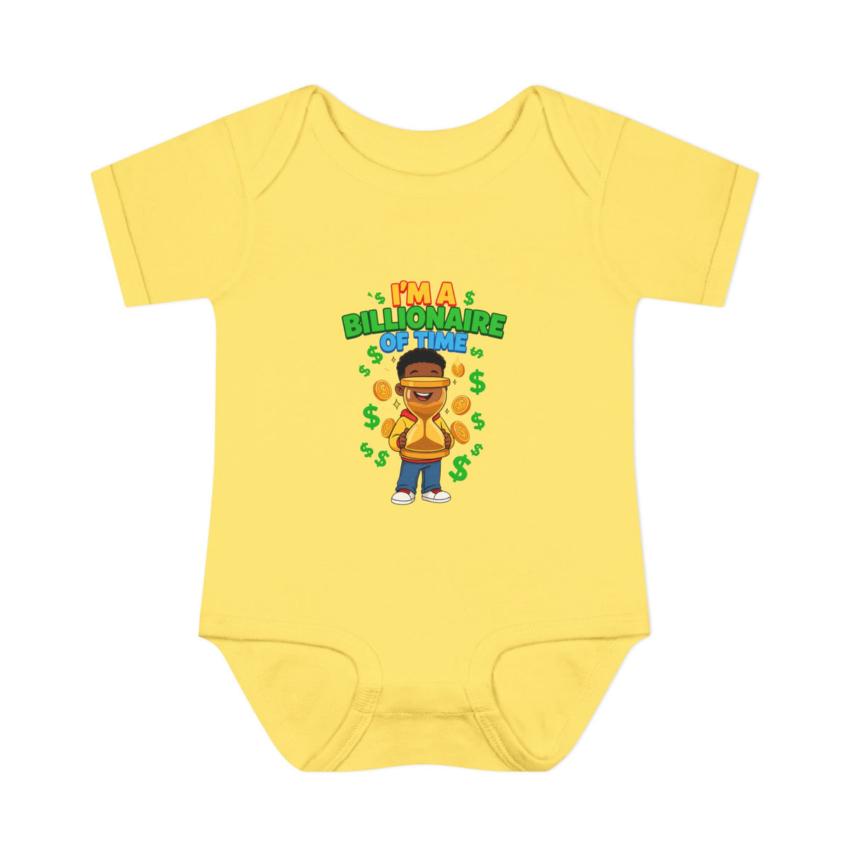 I'M A BILLIONAIRE OF TIME. Girls' Baby Bodysuit | Funny Finance Kids Clothing